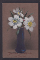 Ansichtskarte Handcoloriert Namenstag Blumendekor Feldpost I. Weltkrieg - Autres & Non Classés