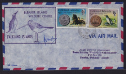 Falklandinseln Brief 241 + 244 16p Neue Münzen Tiere Seelöwe Pinguin - Falklandeilanden