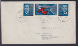 DDR Brief 1138-1140 Zusammendruck Weltraum Kosmos Kosmonauten Gera Nach Nürnberg - Lettres & Documents