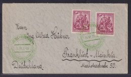 Tschechoslowakei Brief MEF 1Kc Mit Grünem Sonderstempel Liberec Reichenberg - Storia Postale