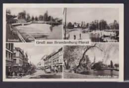 Ansichtskarte Brandenburg Havel Fluss Ansichten Strandbad Hauptstrasse Bootshaus - Andere & Zonder Classificatie