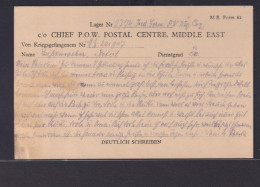 Ägypten KGF Brief Kriegsgefangenenbrief Nach Scheuerfeld Coburg ME 221947 Lager - Autres & Non Classés