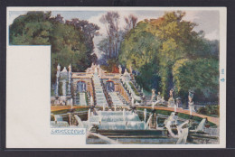 Ansichtskarte Künstlerkarte Sign. Saint Cloud Park Wasserspiele Springbrunnen - Sonstige & Ohne Zuordnung