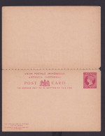 Briefmarken Britische Kolonien Antigua Ganzsache Queen Victoria Frage & Antwort - Antigua Und Barbuda (1981-...)