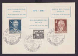 Berlin Bund Attr. Sonderkarte Musik Theater Richard Wagner Festspiele Bayreuth - Lettres & Documents