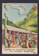 Eisenbahn Ansichtskarte Künstlerkarte Ausflug Mit D. Reichsbahn Bergpanorama - Andere & Zonder Classificatie