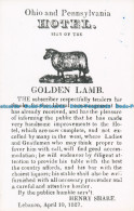 R035161 Ohio And Pennsylvania Hotel. Golden Lamb. 1961 - Wereld