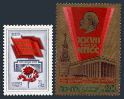 Russia 5420-5421,5422,MNH.Mi 5569-5570,Bl.186.27th Communist Party Congress,1986 - Nuevos