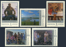 Russia 5605-5609,5610,MNH.Mi 5762-5766,Bl.197. Paintings By Soviet Artists,1987. - Ongebruikt