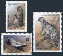 Russia 5554-5556 MNH.Michel 5711-5713. Fauna 1987.Marmot,Barder,Snow Leopard. - Nuevos