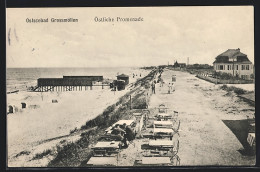 AK Grossmöllen, Blick Auf Die östl. Strandpromenade  - Pommern