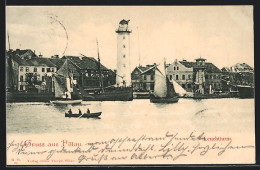 AK Pillau, Segel- Und Ruderboote Am Leuchtturm  - Ostpreussen