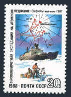 Russia 5713 2 Stamps,MNH. Mi 5882. North Pole Expedition,1988.Icebreaker Sibirj. - Neufs