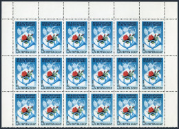 Russia 5795 Block/18,MNH.Mi 5978. Letter Writing Week 1989.Post Horn,Rose,Map. - Nuevos