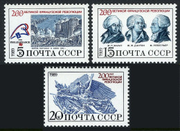 Russia 5786-5788,MNH.Michel 5968-5970. PHILEXFRANCE-1989.French Revolution-200. - Nuevos