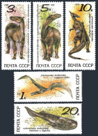 Russia 5920-5924, MNH. Mi 6116-6120. Prehistoric Animals 1990. Sordes, Thyestes. - Ongebruikt