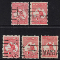 AUSTRALIA 1913 1d RED KANGAROO (DIE II) STAMP PERF.12 WMK 2  SG.2 USED. X(5) - Usati