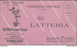 Bs266 Cartolina Commerciale Alla Latteria Locate Triulzi Milano Lombardia - Milano (Milan)