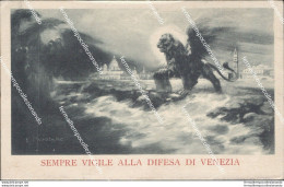As115 Cartolina Sempre Vigile Alla Difesa Di Venezia Illustratore Poggiaro - Andere & Zonder Classificatie