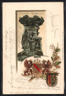 Passepartout-Lithographie Mannheim, Am Schlossbrunnen, Stadtwappen  - Otros & Sin Clasificación