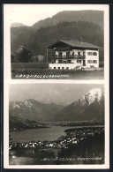 AK Bad Wiessee A. Tegernsee, Hotel-Pension Landhaus Guggenmos, Ortsansicht Gegen Die Berge  - Tegernsee