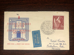 YUGOSLAVIA FDC COVER 1955 YEAR DEAF STUDY CONGRESS HEALTH MEDICINE STAMPS - FDC