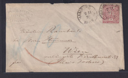 Altdeutschland Norddeutscher Bund EF 1 Gr. Schw. K1 Hamburg I.A. N. Wien - Storia Postale