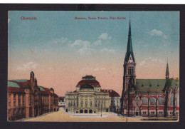 Ansichtskarte Chemnitz Sachsen Museum, Neues Theater, Petri Kirche - Autres & Non Classés