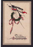 Ansichtskarte Neujahr Fahnen Lorbeerkranz Deutsche Reichsfarben Ab Dessau - 1914-18