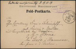 D. Reich Feldpost Bethemville Viol Oval-Stempel S.B. Intendantur Hörne Bei Stade - Lettres & Documents