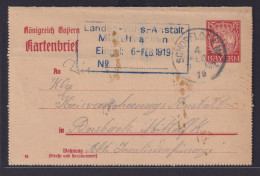 Altdeutschland Bayern Ganzsache Kartenbrief Schopfloch Nach Ansbacg 4.2.1919 - Postal  Stationery