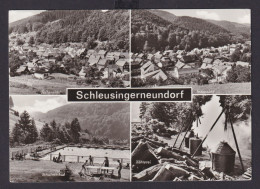 Ansichtskarte Schleusingerneundorf Thüringen Ansichten Schwimmbad N. Radeberg - Autres & Non Classés