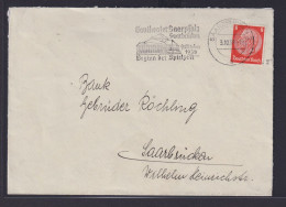 Deutsches Reich Brief EF Hindenburg Gautheater Saarpfalz Saarbrücken - Lettres & Documents