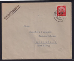 Elsaß Besetzung II. Weltkrieg EF 8 Pfg. Aufdruck Hindenburg Münsten N Logelbach - Besetzungen 1938-45