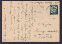 Deutsches Reich Brief Karte EF Saarabstimmung Mit Reklamestempel Luftpost - Storia Postale