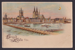 Litho Ansichtskarte Köln Rhein NRW Künstlerkarte Halt Gegen Das Licht Wiesdorf - Halt Gegen Das Licht/Durchscheink.