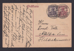 Deutsches Reich Ganzsache 15 Pfg. Germania ZuF Rheinhausen Niederrhein N Alfeld - Storia Postale