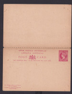 Briefmarken Britische Kolonien Antigua Ganzsache Queen Victoria Frage & Antwort - Antigua Und Barbuda (1981-...)