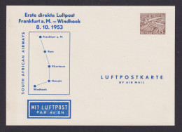 Flugpost Brief Air Mail Berlin Privatganzsachw 15 Pfg. Bauten Erstflug Windhoek - Cartoline Private - Usati