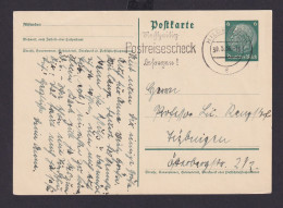 Deutsches Reich Drittes Reich Ganzsache Postsache SST Hildesheim Rechtzeitig - Storia Postale