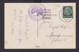 Deutsches Reich Drittes Reich Ansichtskarte SST Gebt Unseren Kriegsopfern Arbeit - Storia Postale