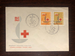 YUGOSLAVIA FDC COVER 1963 YEAR RED CROSS HEALTH MEDICINE STAMPS - FDC
