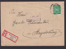 Briefmarken All. Besetzung Gemeinschaft R Brief EF 84 Pfg Oschersleben Magdeburg - Altri & Non Classificati