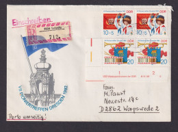 Briefmarken Druckvermerk DDR R Brief Bogenecke Eckrand 2724-2725 Pioniertreffen - Storia Postale