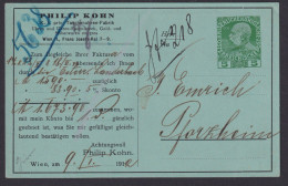 Österreich Privatganzsache Kaiser Franz Joseph Philip Korn Wien Taschenuhren - Covers & Documents