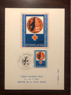 YUGOSLAVIA FDC MAX. CARD 1973 YEAR RED CROSS HEALTH MEDICINE STAMPS - FDC