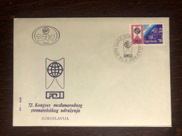 YUGOSLAVIA FDC COVER 1985 YEAR DENTISTRY DENTAL HEALTH MEDICINE STAMPS - FDC