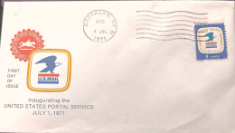 C) 1971, UNITED STATES, FDC, INAUGURATION OF THE POSTAL SERVICE, MULTIPLE STAMPS. XF - Amerika (Varia)