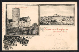 Künstler-AK Burgthann, Burgruine Mit Burggraben, Ortsansicht, Schwarzachtal  - Other & Unclassified