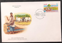 C) 1995, PAKISTAN, FDC, 50TH ANNIVERSARY OF THE FOOD AND AGRICULTURE ORGANIZATION. XF - Pakistán